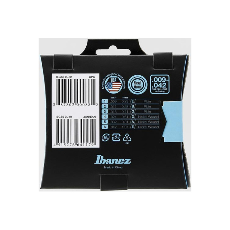 IBANEZ IEGS6 ELECTRIC GUITARS STRING 09-42 Струни для електрогітар