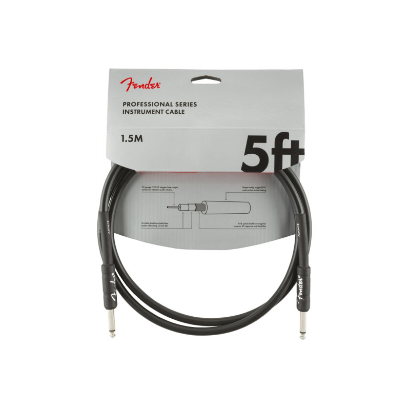 FENDER CABLE PROFESSIONAL SERIES 5' BLACK Кабель інструментальний