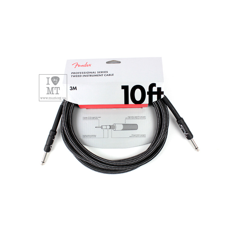 FENDER CABLE PROFESSIONAL SERIES 10' GREY TWEED Кабель инструментальный