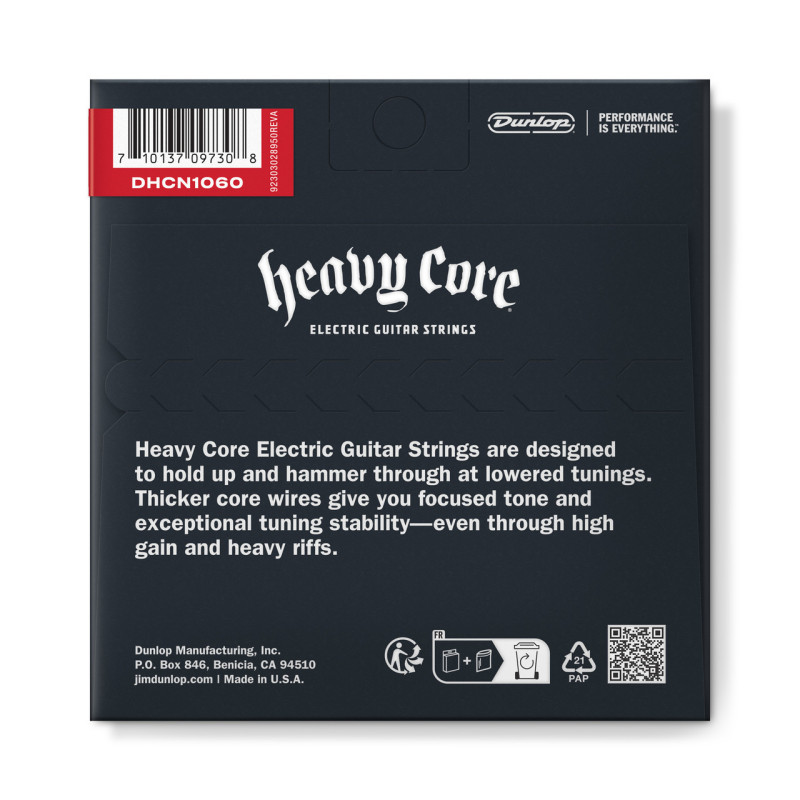 DUNLOP DHCN10606 HEAVY CORE ELECTRIC GUITAR STRINGS (10-60) Струны для электрогитары