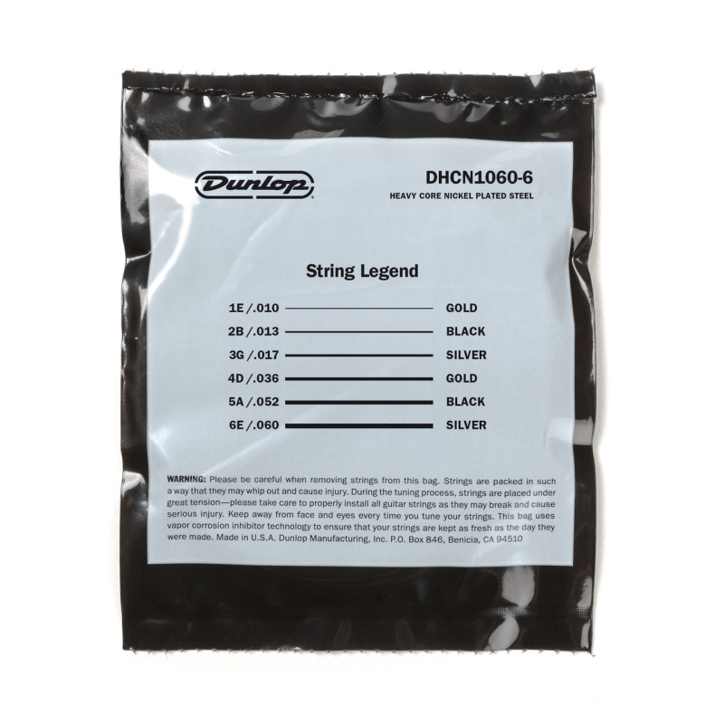 DUNLOP DHCN10606 HEAVY CORE ELECTRIC GUITAR STRINGS (10-60) Струны для электрогитары