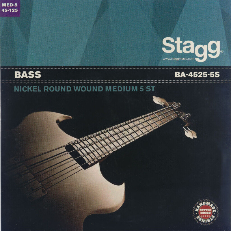 STAGG G BA-4525-5S Струни для 5-струнної бас-гітари, нікель, 45-125