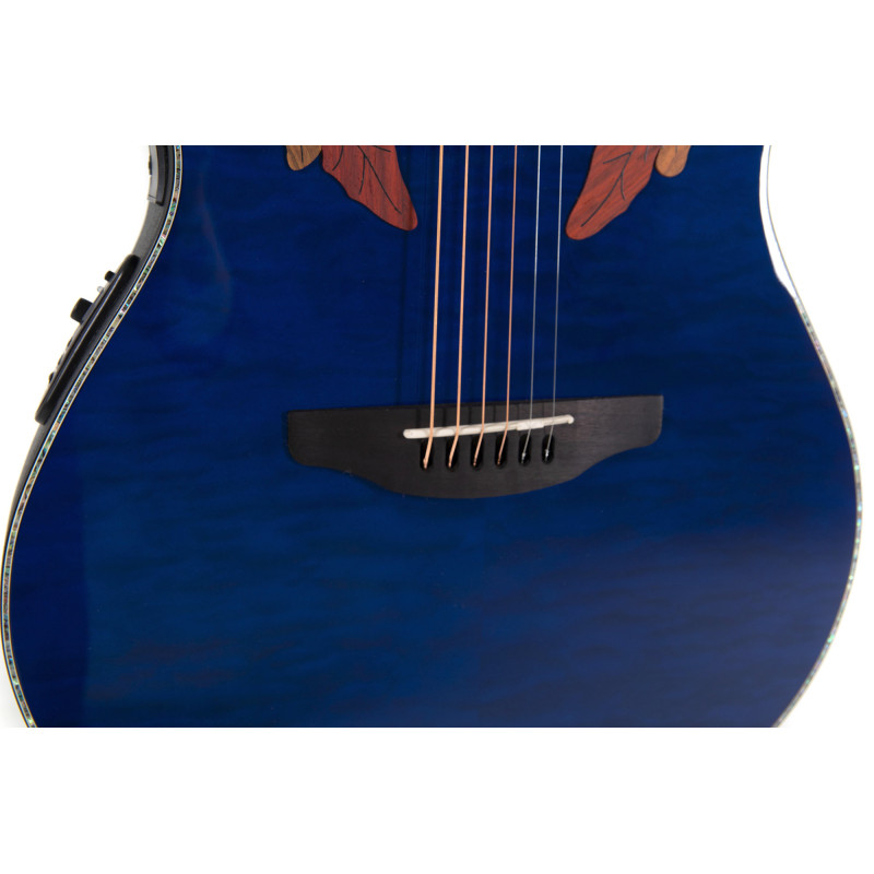 OVATION Celebrity Elite CE44P Mid Cutaway Blue Transparent Quilt Акустична гітара з датчиком