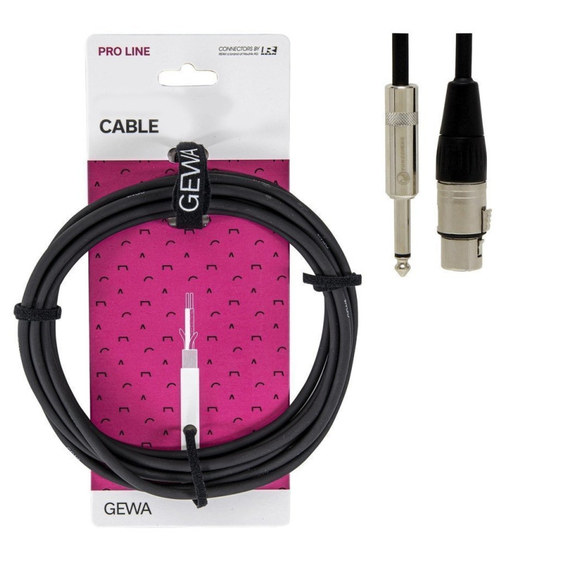 Мікрофонний кабель GEWA Pro Line XLR(f)/Mono Jack 6,3 мм (3 м)