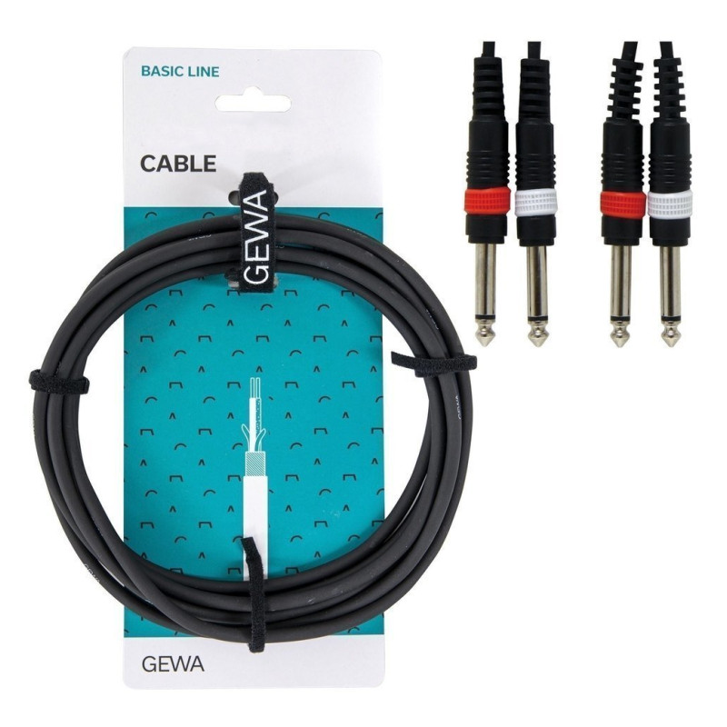 Інсертний кабель GEWA Basic Line 2x Mono Jack 6,3 мм/2x Mono Jack 6,3 мм (3 м)