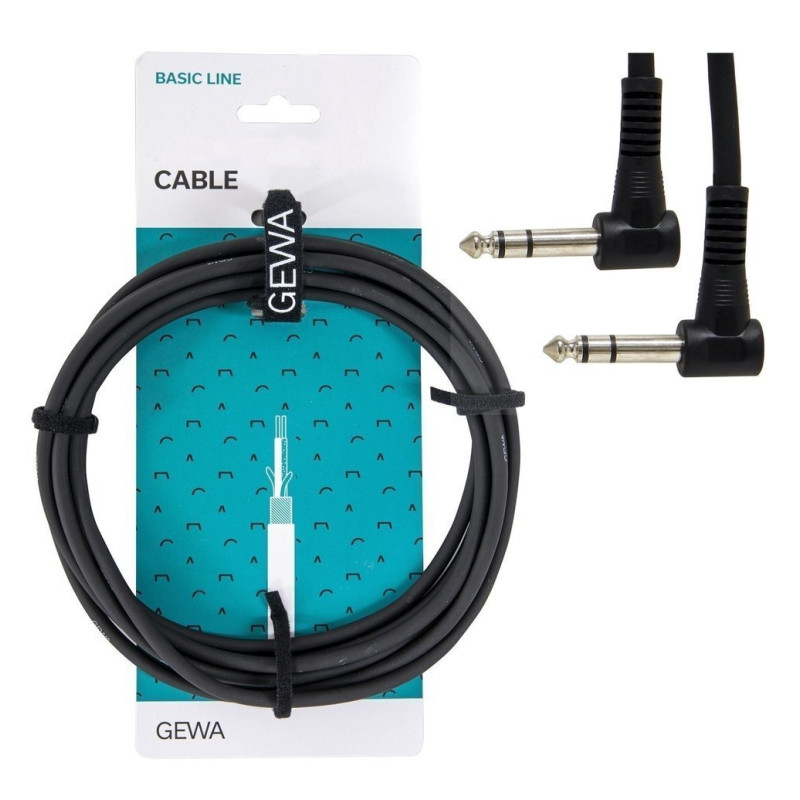 Патч-кабель GEWA Basic Line Angled Stereo Jack 6,3 мм/Stereo Jack 6,3 мм (0,3 м, 6 шт)