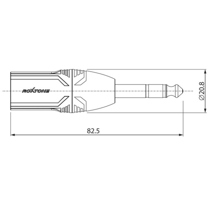 Перехідник Roxtone RA3XMJM 6.3mm Jack male stereo - XLR male (тато)