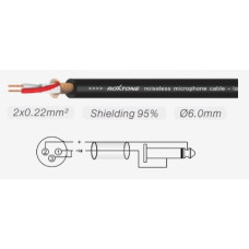 Готовий мікрофонний кабель Roxtone SMXJ210L1, 2x0.22 кв.мм, вн.діаметр 6 мм, 1 м