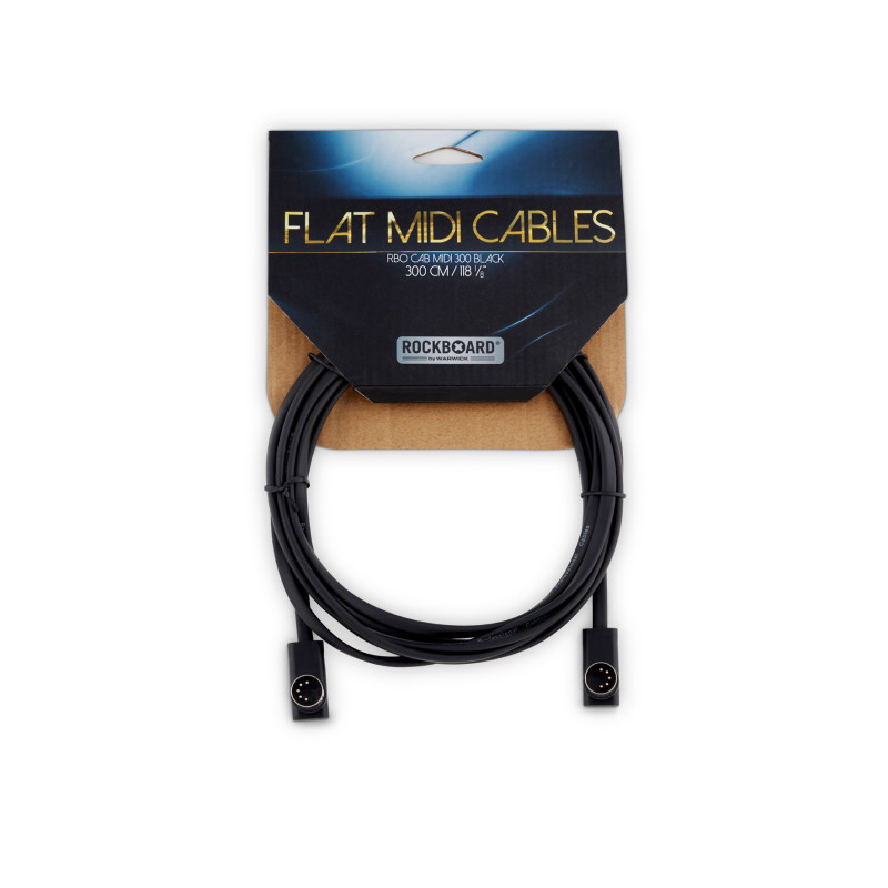 ROCKBOARD RBO CAB MIDI 300 BK Flat MIDI Cable - Black, 300 cm