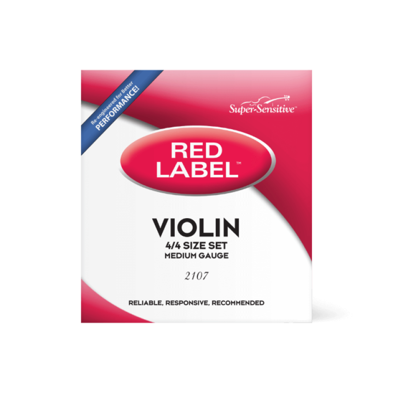 D`ADDARIO Super Sensitive 2107 Red Label Violin String Set - 4/4 Size