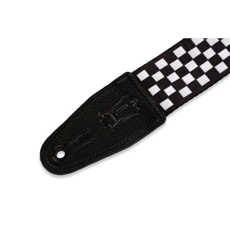 LEVY'S MP-28 PRINT SERIES GUITAR STRAP (BLACK AND WHITE CHECKERS) Ремінь для гітари