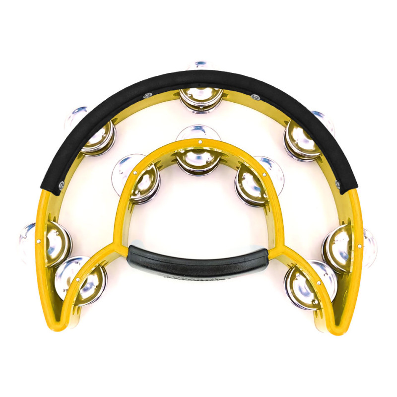 MAXTONE 818N/P Power-2 Tambourine w/Protecting Trim (Yellow)