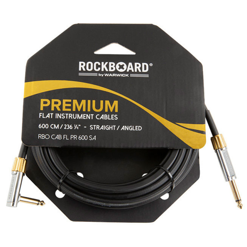 ROCKBOARD Premium Flat Instrument Cable, Straight/Angled (600 cm)