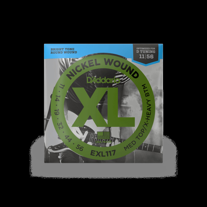 D‘ADDARIO EXL117 XL NICKEL WOUND MEDIUM TOP / EXTRA HEAVY BOTTOM (11-56) Струни для електрогітари