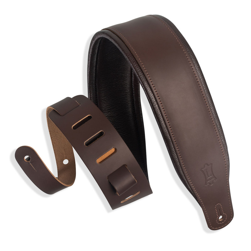LEVY'S M26PD-DBR_DBR CLASSICS SERIES PADDED TWO-TONE GUITAR STRAP (DARK BROWN) Ремінь для гітари