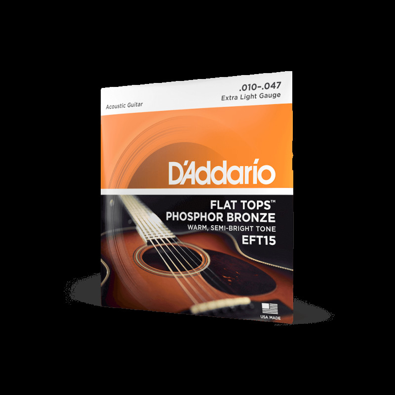 D‘ADDARIO EFT15 FLAT TOPS PHOSPHOR BRONZE EXTRA LIGHT (10-47) Струни для акустичної гітари