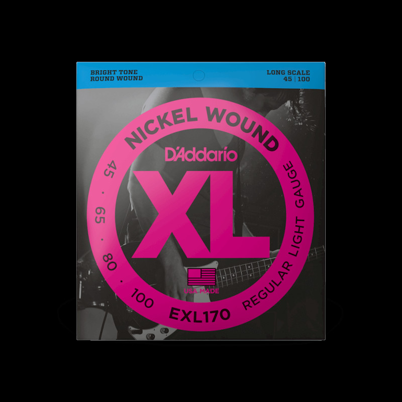D’ADDARIO EXL170 XL NICKEL WOUND BASS REGULAR LIGHT (45-100) Струны для бас-гитары
