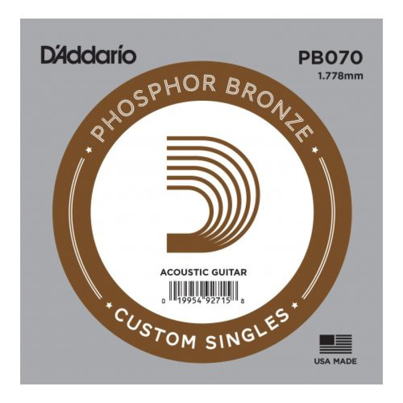 D‘ADDARIO PB070 Phosphor Bronze Wound 070 Струна для акустичної гітари