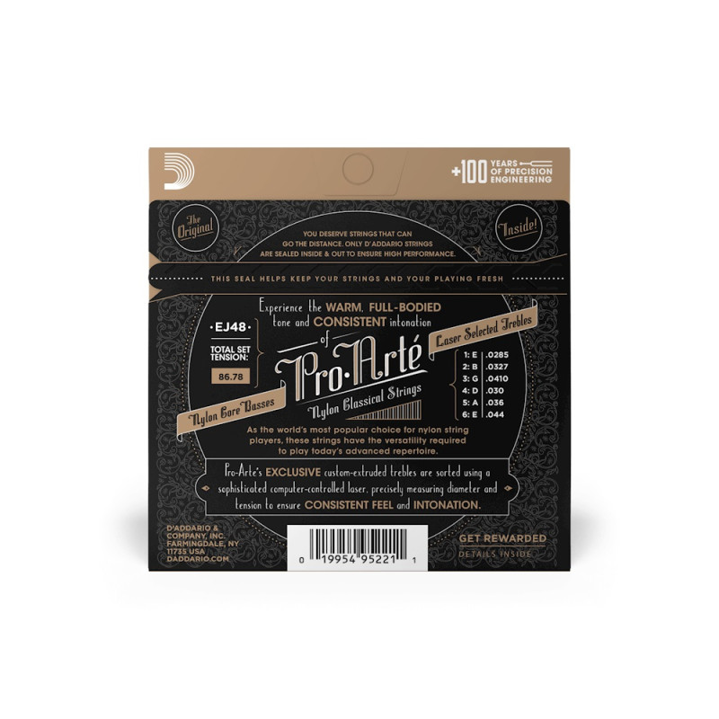 D‘ADDARIO EJ48 PRO-ARTE 80/20 BRONZE WOUND HARD TENSION Струни для класичної гітари