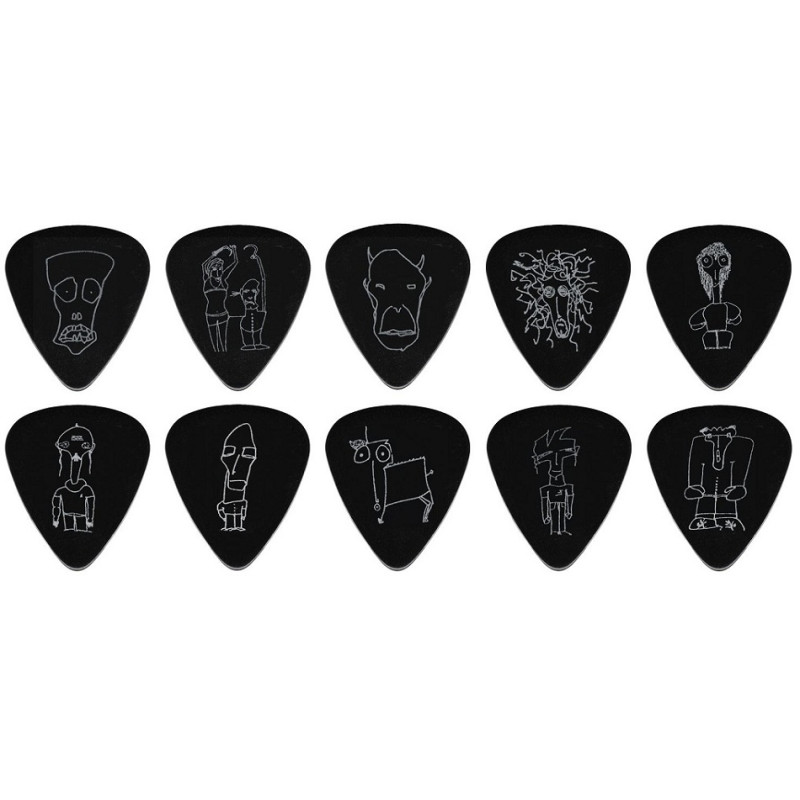 D'ADDARIO JOE SATRIANI SIGNATURE GUITAR PICKS, BLACK (Heavy Gauge)