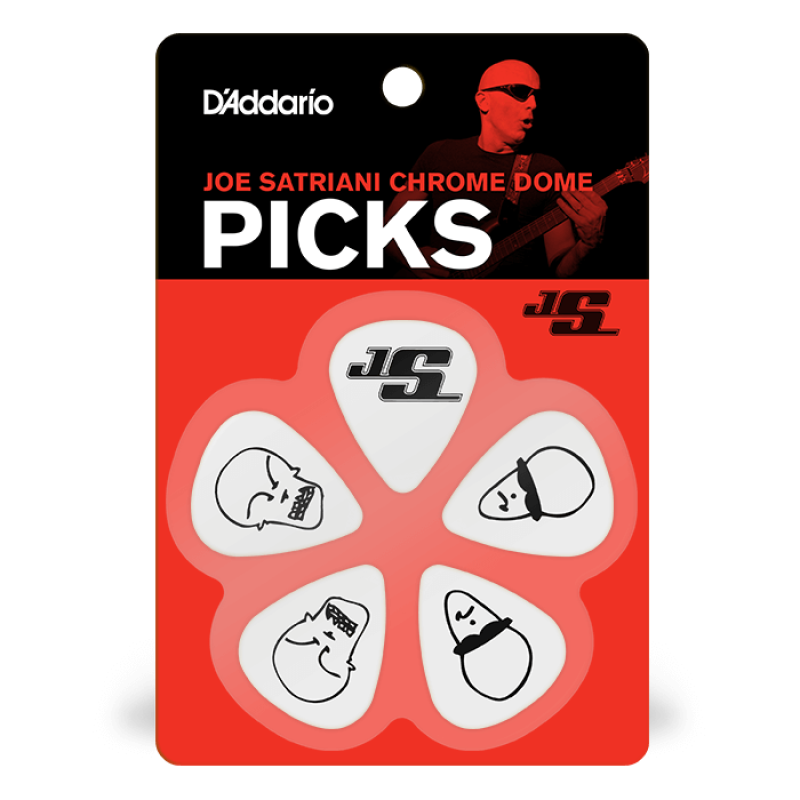 D`ADDARIO JOE SATRIANI SIGNATURE GUITAR PICKS, WHITE (Heavy Gauge)
