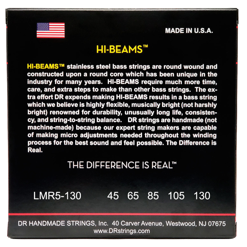 DR STRINGS HI-BEAM Bass - Medium - Long Scale - 5-String (45-130) Струни для бас-гітари