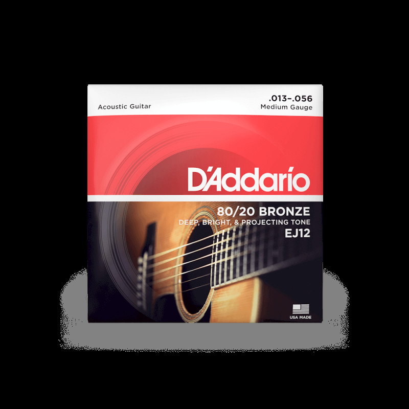 D‘ADDARIO EJ12 80/20 BRONZE MEDIUM (13-56) Струни для акустичної гітари