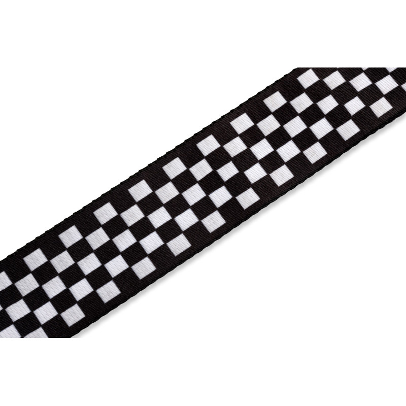 LEVY'S MP-28 PRINT SERIES GUITAR STRAP (BLACK AND WHITE CHECKERS) Ремінь для гітари