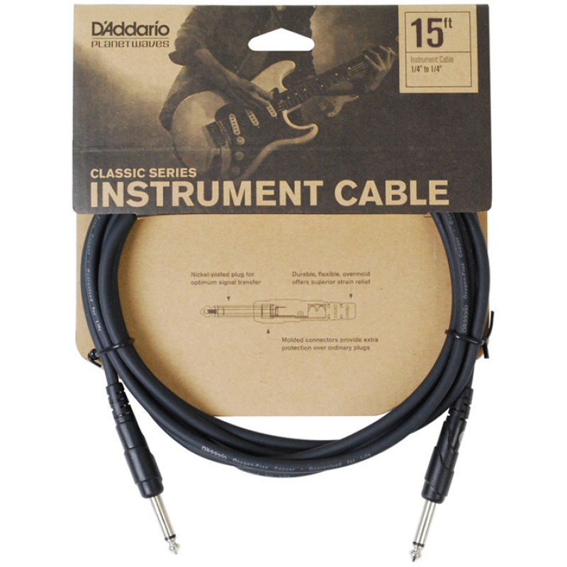 D'ADDARIO PW-CGT-15 Classic Series Instrument Cable (4.5m)