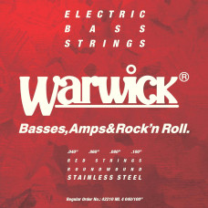 WARWICK 42210 RED Stainless Steel Medium Light 4-String (40-100) Струны для бас-гитары