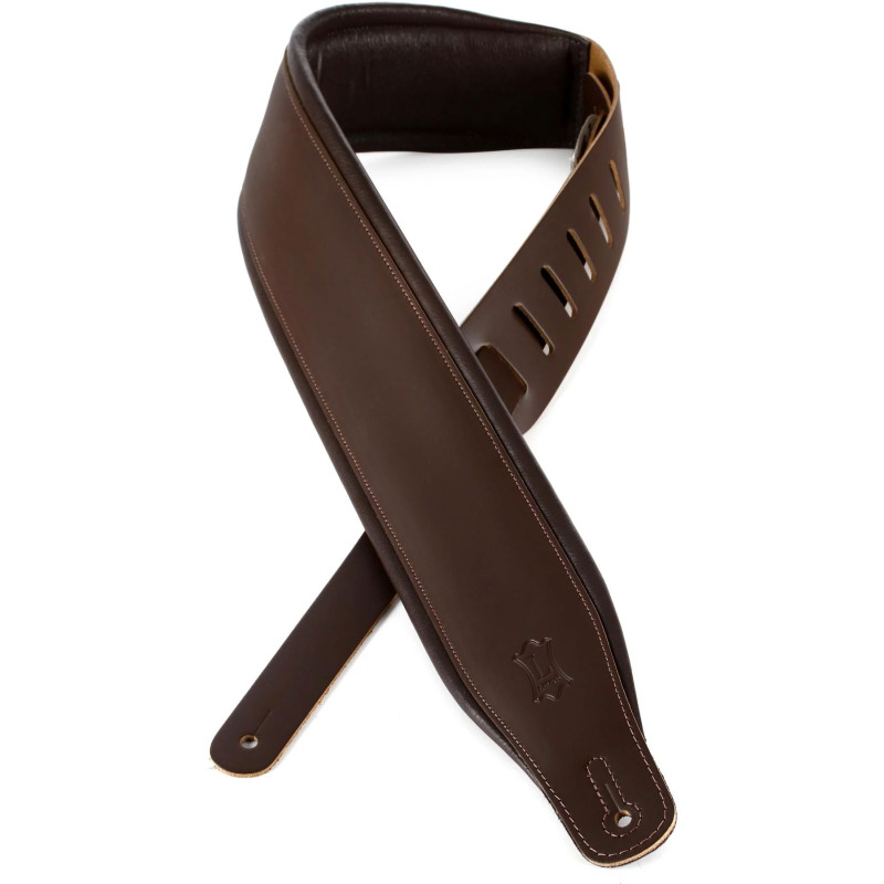 LEVY'S M26PD-DBR_DBR CLASSICS SERIES PADDED TWO-TONE GUITAR STRAP (DARK BROWN) Ремінь для гітари