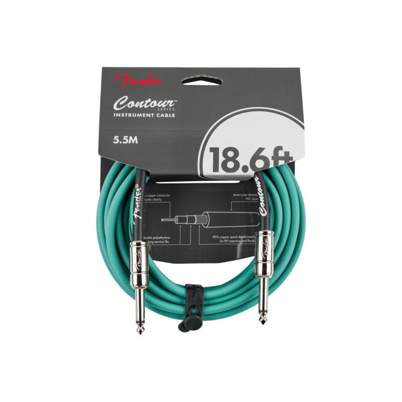 FENDER CABLE CONTOUR SERIES 18.6' SHERWOOD GREEN Кабель інструментальний