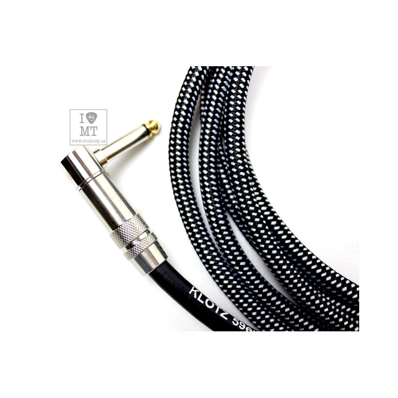 Кабель инструментальный KLOTZ 59 VINTAGE PRO GUITAR CABLE ANGLED 3 M