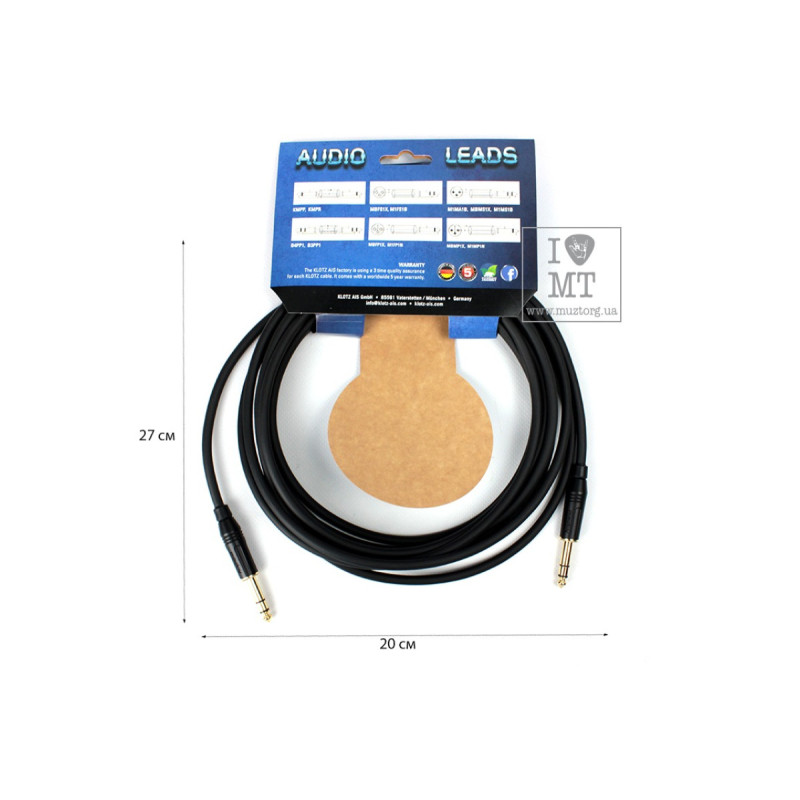 KLOTZ B-3PP1 BALANCED PATCHCORD JACK GOLD 5 M Кабель коммутационный