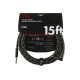 FENDER CABLE DELUXE SERIES 15' ANGLED BLACK TWEED Кабель інструментальний