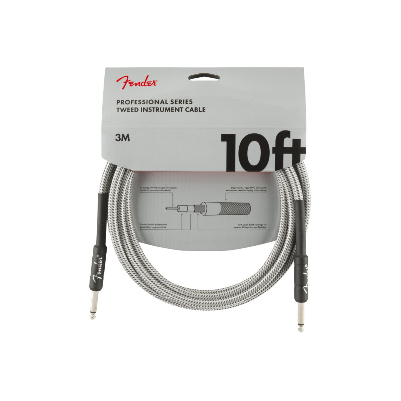 FENDER CABLE PROFESSIONAL SERIES 10' WHITE TWEED Кабель інструментальний