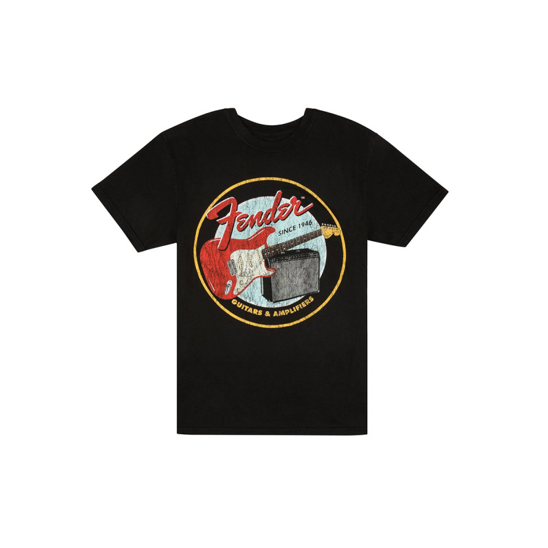 FENDER T-SHIRT 1946 GUITARS AND AMPLIFIERS BLACK XL Футболка
