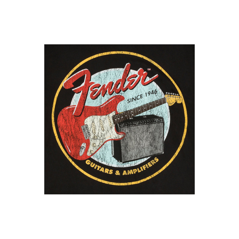 FENDER T-SHIRT 1946 GUITARS AND AMPLIFIERS BLACK XL Футболка