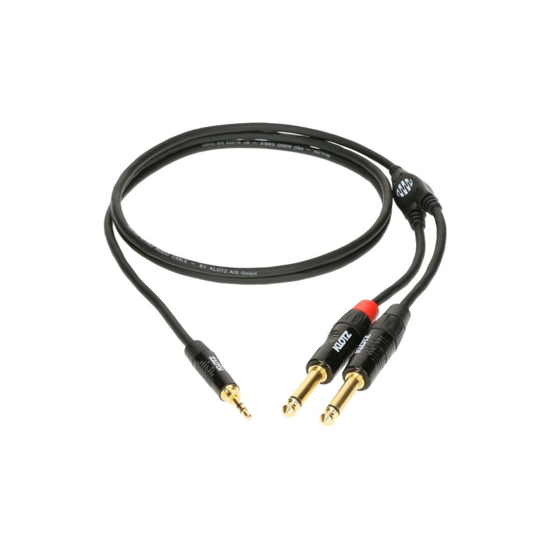 KLOTZ KY5-150 Minilink Pro Y‑кабель 3.5 мм TRS → 2×6.3 мм TS, 1.5 м