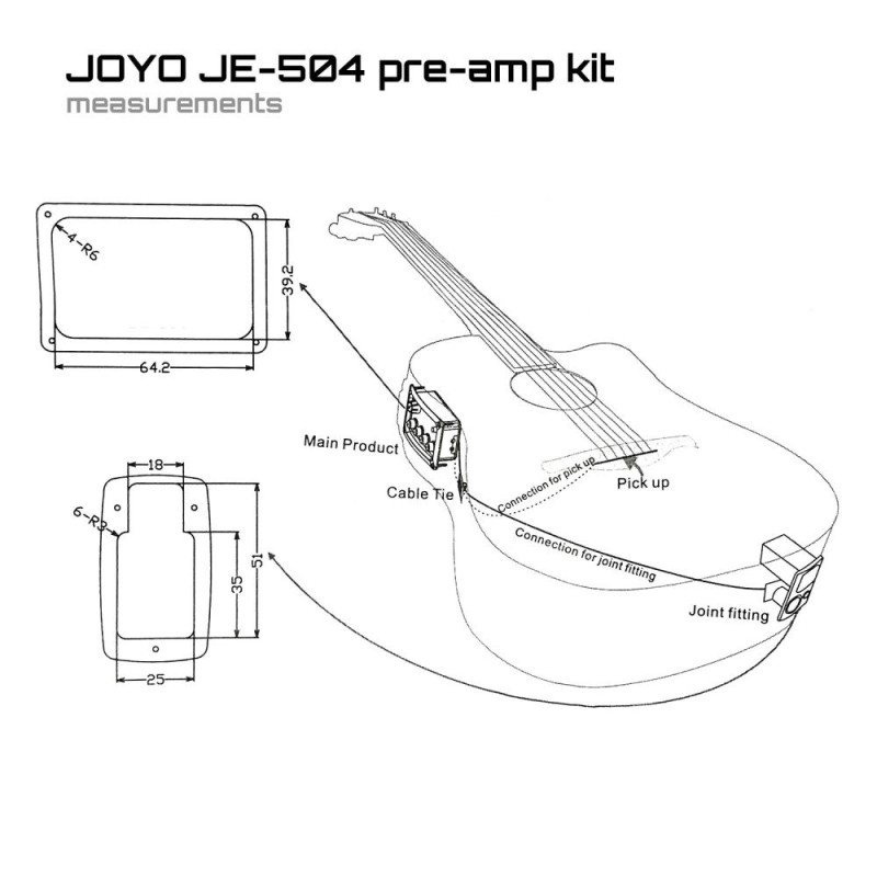 JOYO Звукознімач для акустичної гітари Joyo EQ-504