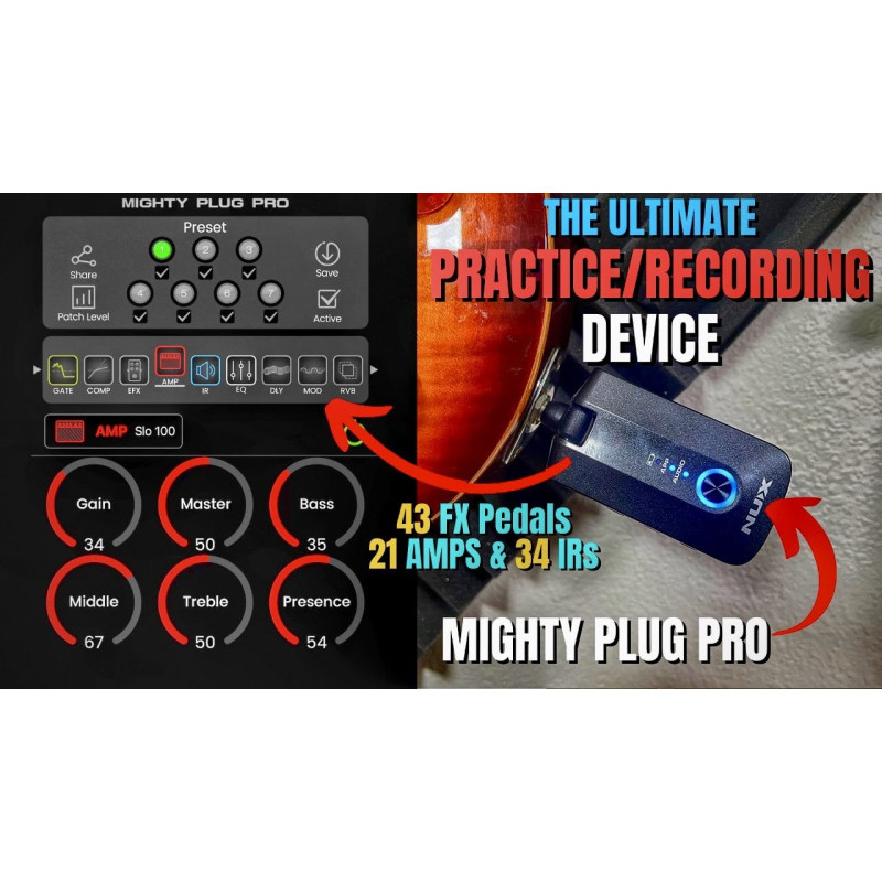 NUX MP-3 Mighty-Plug Pro Гітарний підсилювач для навушників