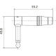 Разъем Roxtone RJ2RPP-RD-BG Jack 6,3 (mono) угловой