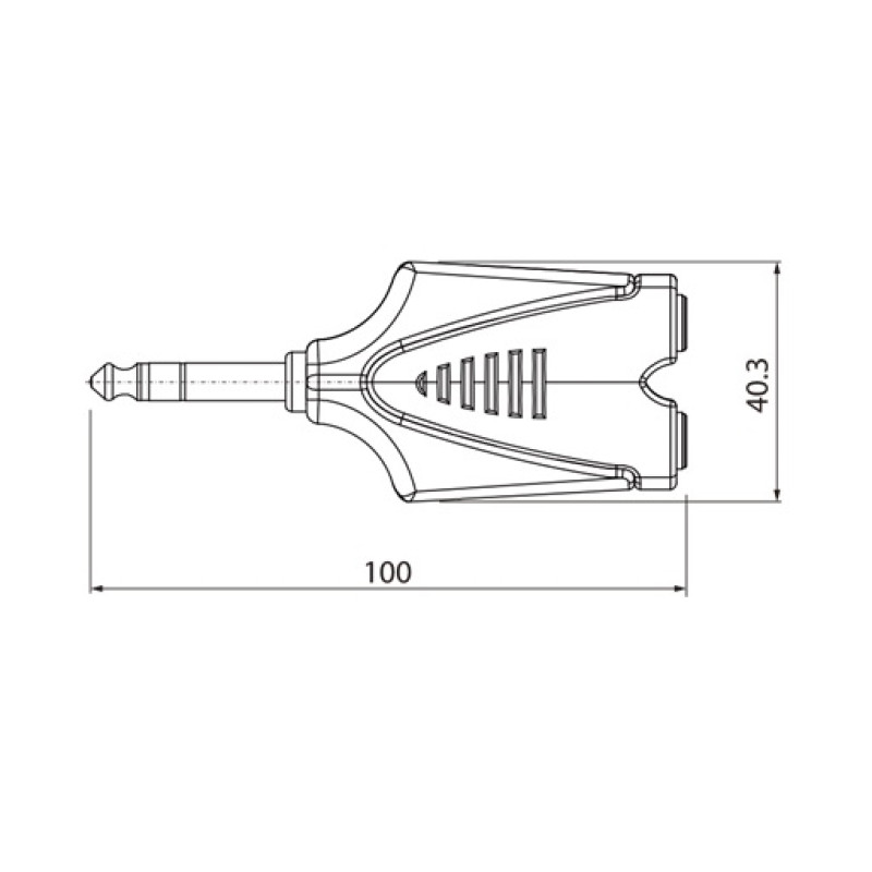 Перехідник Roxtone RPAN300 6.3mm jack stereo male (тато) - 2x6.3 jack stereo female (мама)