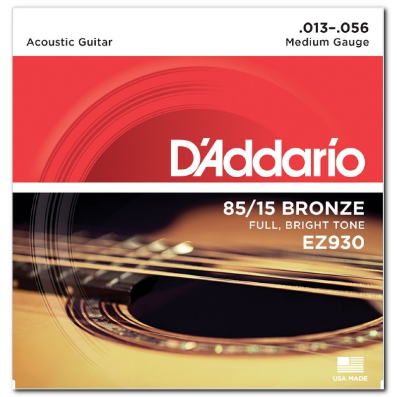 D‘ADDARIO EZ930 85/15 BRONZE MEDIUM (13-56) Струни для акустичної гітари