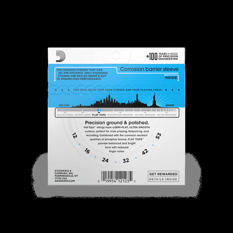 D‘ADDARIO EFT16 FLAT TOPS PHOSPHOR BRONZE LIGHT (12-53) Струни для акустичної гітари