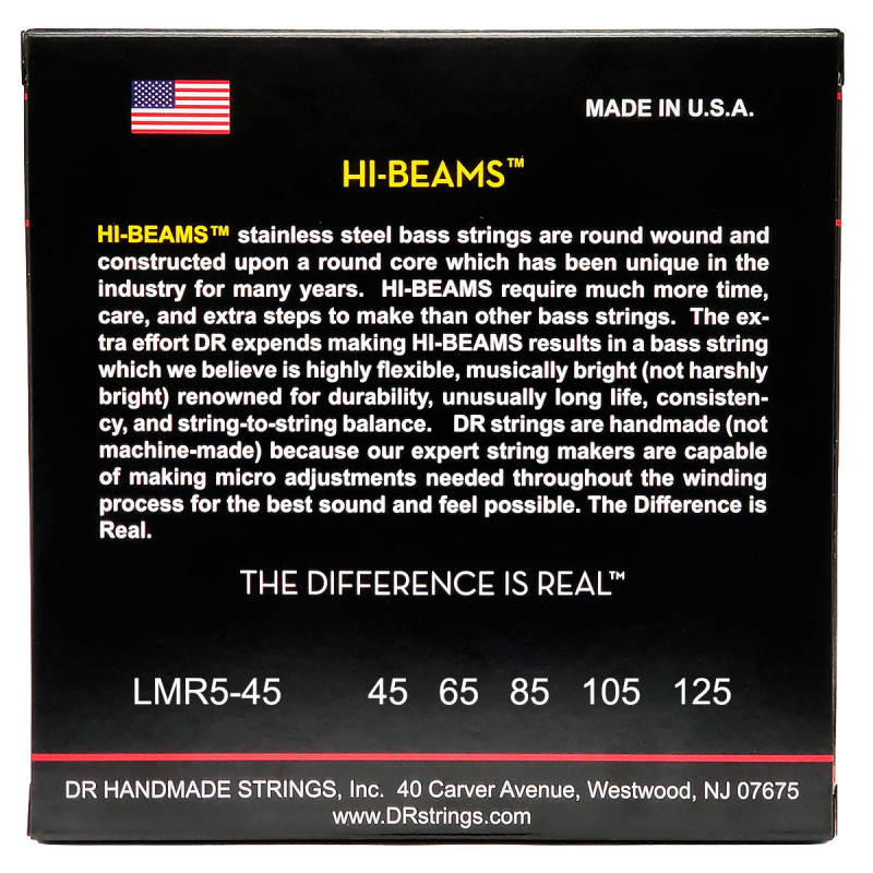 DR STRINGS HI-BEAM Bass - Medium - Long Scale - 5-String (45-125) Струни для бас-гітари