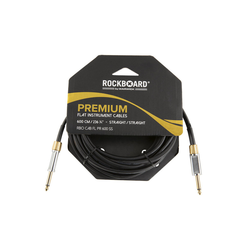 ROCKBOARD Premium Flat Instrument Cable, Straight/Straight (600 cm)