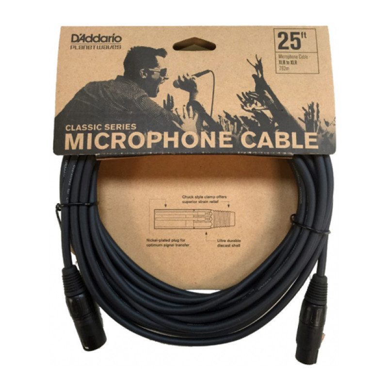 D`ADDARIO PW-CMIC-25 Classic Series Microphone Cable (7.62m)