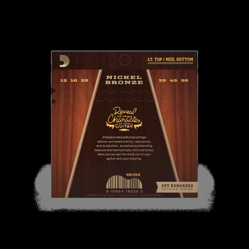 D‘ADDARIO NB1256 NICKEL BRONZE LIGHT TOP / MEDIUM BOTTOM (12-56) Струни для акустичної гітари