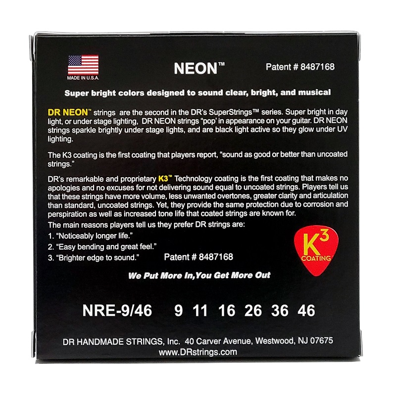 DR STRINGS NEON Red Electric - Light Heavy (9-46) Струни для електрогітари